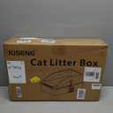 Stainless Steel Cat Litter Box, Extra Large XL Odor Free Metal Litter Box with High Sides Lid, Open Top Litter Pan Include Scoop Easy Cleaning Kitty Cat Box Anti-Urine Leakage, Non-Sticky