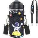 Water Bottle Carrier Bag for Kids, Insulated Holder With Adjustable Strap for 10/12/14/16/18oz Bottles, Sleeve for Boys Girls School Travel Sports