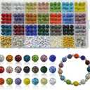 Jukercici 501 Pcs Rhinestone Bead Kit for Bracelet, 10mm Sparkle Clay Crystal Beads for Jewelry Making, 21 Colors Shiny Disco Ball Beads for Crafts Baseball Necklace Keychain Earrings DIY Decoration