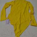 MANGOPOP Women's Mock Turtle Neck Long Sleeve Tops Bodysuit Jumpsuit (Medium)