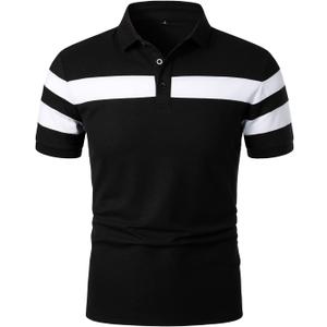 HOOD CREW Mens Short Sleeve Polo Shirts Stylish Design Summer T Shirt, S