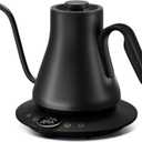 INTASTING Gooseneck Electric Kettle with 1 Temperature Control for Pour Over Coffee & Tea, Quick Heating, BPA-Free Stainless Steel, Built-in Brew Timer, 1500W/0.9L (Ebony Black)