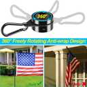 BONWIN Black Flagpole Kits for Outside House, 7 FT Thickened Stainless Steel Porch Wall Flag Pole for 3x5'/4x6' Flag, 1" Anti-Wrap Spinning Flagpole Ring, 180 Adjustable Multi-Position Bracket Holder
