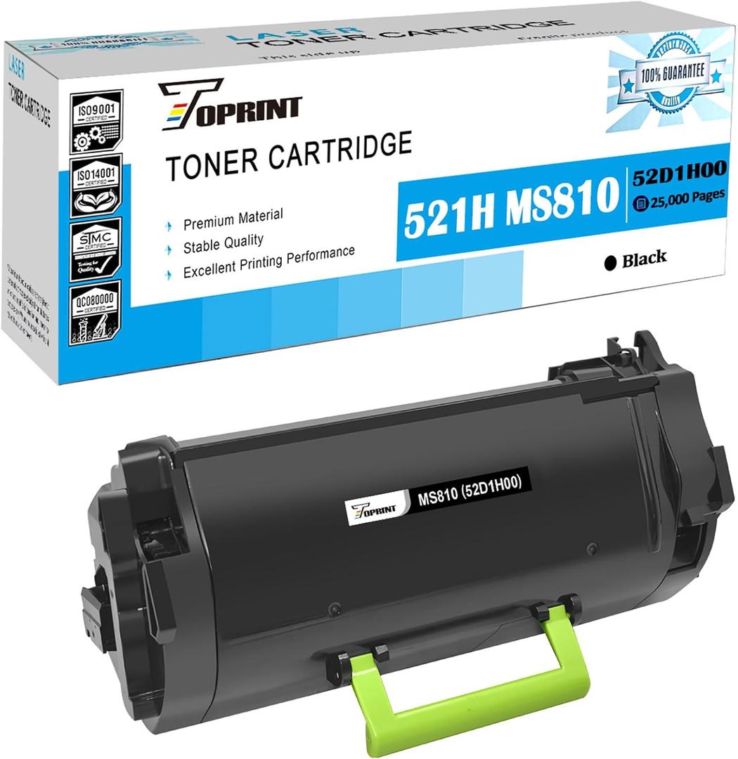 521H 52D1H00 Compatible Toner Cartridge High Capacity 25000 Pages Black for Lexmark Printers MS710 MS710n MS710dn MS711 MS711dn MS810 MS810de ms810dn MS811 MS810N MS811dn MS812 MS812de ms812dn