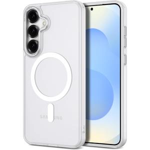 Hython for Samsung Galaxy S25 Case Magnetic Translucent Matte Phone Cases [Compatible with MagSafe] Thin Slim Fit Shockproof Bumper Hard Protective Cover for Women Men Girls Boys, Frosted White