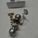 BESTTEN Entry Door Knob With Keyed Lock, Satin Nickel Door Thickness 35-45mm Adjustable latch 60-70mm