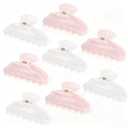 8 Pcs Large Acrylic Hair Claw Clips for Women Non slip Strong Hold Clamps for Thick and Thin Hair (French,Pink,White)