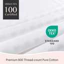 FAUNNA 600TC 100% Cotton Pillow Protectors, Standard Size (20x26), 2 Pack, Oeko-TEX Certified, Hotel Grade Pillow Cover with Silent Zipper, Zip Up Pillow Cases, White