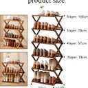 Jessie Bamboo Shoe Rack,Free Standing Shoe Rack for Closet,Portable Folding Shoe Storage Rack, Space Saving,Shoe Shelf for Bedroom Entryway Hallway Closet Living Room (Brown-3 Tier)