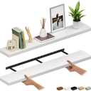 Ballucci Floating Shelves for Wall, 60" Wood Wall Shelf Set of 2, with Invisible Brackets for Bathroom, Living Room, Bedroom, Kitchen, Nursery, 8" Deep, White