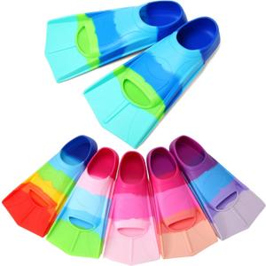 Kids Swim Fins,Short Kids Fins Youth Swimming Flippers for Lap Swimming Training for Children Girls Boys Beginners (XL ( US Women 9.5-11 US Men 8.5-10 ), Blue)