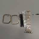 Bling Band Compatible with Apple Watch Bands 40mm for Women, Diamond Jewelry Replacement Metal Wristband Strap Shiny Bracelet with Crystal Protector Casefor iWatch Series SE/6/5/4 Gold