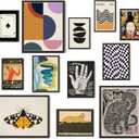 97 Decor Vintage Eclectic Wall Art Collage - Abstract Modern Art Prints For Wall Decor, Cool Funky Pictures Maximalist Paintings Retro Bauhaus Posters Set For Dorm Bedroom Home Decorations (Unframed)