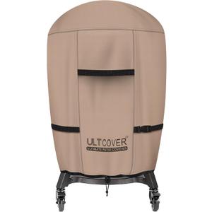 ULTCOVER Outdoor Waterproof Charcoal Kamado Joe Grill Cover for 22-24 inch Big Green Egg Char-Griller Char-Broil and Other Round Smokers Size Up to 36 Dia x 45 H