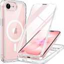 Miracase for iPhone 17e Case & iPhone 16e Case, Full-Body Phone with Built-in Glass Screen Protector, [Magnetic with MagSafe] Military Drop Proof 17 E/ 16 E Cover Bumper 6.1 inch, Clear
