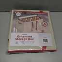 128 Ornament Storage Box, Adjustable Dividers, Stackable Holiday Ornament Organizer with Lid, Durable Fabric Bin for Christmas Decorations, Reinforced Handles, Dustproof & Space-Saving Design (White)