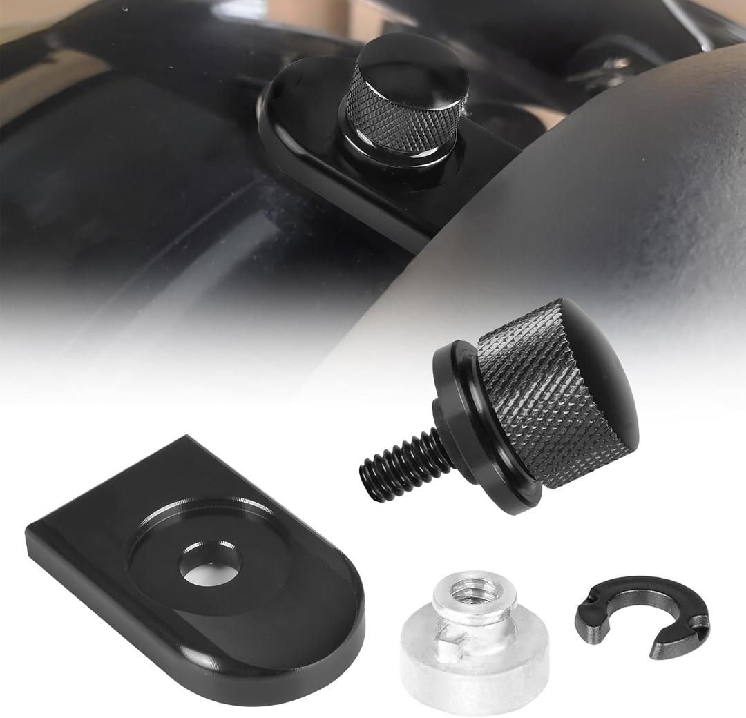 Black Style Rear Fender Seat Bolt Lock Screw Tab Knob Cover Nut Mount Kit Fit for Harley Touring Street Glide Road King Dyna Sportster 1996-2024 Accessories