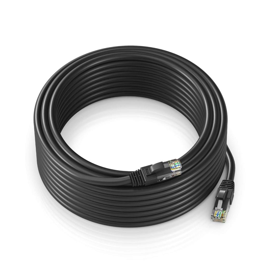 Maximm Cat 6 Ethernet Cable - 100 ft High-Speed LAN, Internet, Patch & Network Cable - UTP, 10Gbps, 550MHz Ethernet Cord - Black