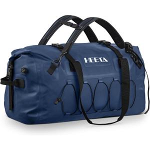 HEETA Waterproof Duffel Bag Motorcycle Dry Bag Backpack, 60L/80L Extra Large Rolltop Travel Duffle Bags with Straps & Handles for Kayaking Rafting Boating Canoeing Camping Gym Beach Cruise Ship
