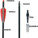 28"/30"/32inch Carbon Arrow Practice Hunting Arrows with Removable Tips for Compound & Recurve Bow(Pack of 12)