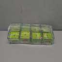 Square Glass Candle W/Dustcover Green 8 Pack