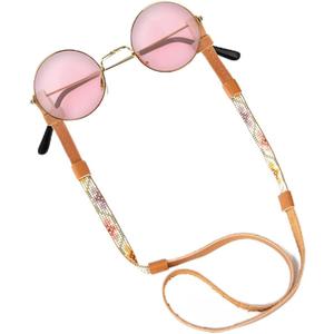 Beaded Glasses Strap - Handmade Multi-Colored Beaded Sunglasses Strap - Cute & Sturdy Eye Glasses Holders Around Neck (Flower Pink)