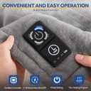 Sealy Heated Blanket Throw with Built-in Button Controller, Reversible Flannel to Sherpa Electric Blanket with 2-10 Hours Auto-Off & 4 Heating Levels, Over-Heat Protection, 50x60 inch, Light Grey