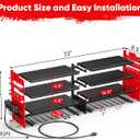POKIPO Large Power Tool Organizer Wall Mount with Charging Station,4 Layer Heavy Duty Metal Tool Storage Shelf Loads 600lbs,Battery Utility Rack With 4 Outlet Power Strip with 8 Cordless Drill Holder