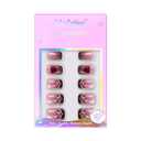 4 x Halloween Press On Nails Short - Moonfang Glow, French Tip Press On Nails, Acrylic Square Halloween Nails Press On with Nail Glue, Fit Perfectly Stick On Nails in 16 Sizes - 32 PCS Soft Gel Kit