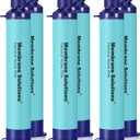 Membrane Solutions Straw Water Filter S1, NSF/ANSI 42&372&401 certificated, Survival Filtration Portable Gear, Emergency Preparedness, Supply for Drinking Hiking Camping Team Family Outing (Blue)