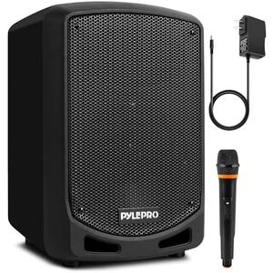 Pyle Bluetooth Karaoke PA Speaker - Indoor / Outdoor Portable Sound System with Wireless Mic, Audio Recording, Rechargeable Battery, USB / SD Reader, Stand Mount - for Party, Control - PSBT65A Black
