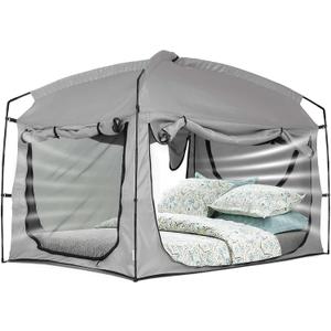 Bed Tent,Portable Privacy Sleeping Bed Canopy,Blackout 90% Drapes for Kids and Adult,Indoor Space Tent with Breathable Large Mesh Windows