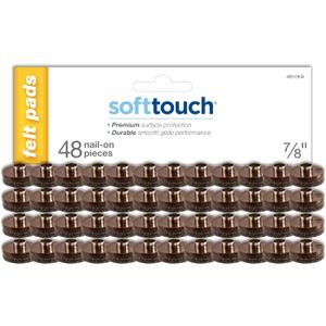 softtouch 7/8" Round Nail On Heavy Duty Felt Furniture Pads for Wood Furniture, Protect Hard Floor Surfaces from Scratches, Brown (48 Pack)