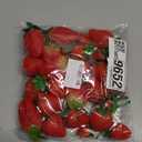 24pcs Realistic Artificial Strawberries Decorative Fruit Models Plastic for Home Store Event Education