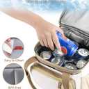 LOKASS Lunch Box for Women-Double Deck Insulated Adults Lunch Bag with Removable Shoulder Strap- Cute Wide Open Lunch Tote for Work/Office/Picnic/Beach/Travel (Brown)