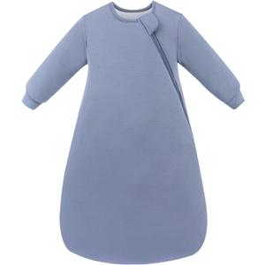 PurComfy Supersoft Baby Premium Bamboo Viscose Long-Sleeve Wearable Sleeping Bag Sack Blanket 1.0 TOG (3-6 Months, Whale)