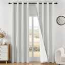 Joydeco White Blackout Curtains 84 Inches Long - 100% Blackout Curtain 2 Panels Set, Grommet Thermal Insulated Window Drapes for Bedroom Living Room (Pure White,52" Wx84 L)