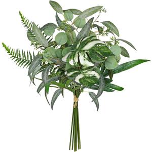 Artificial Greenery Stems Box Set, 5 Kinds Mixed Eucalyptus Leaves Silver Dollar Fern Monstera Leaf Faux Plants Bulk for DIY Bouquets Wedding Floral Arrangements Table Centerpieces Vase Decor (Type 1)