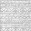 Lahome Boho Moroccan Area Rugs 5x7, Washable Grey Rugs for Bedroom Non-Slip, Low-Pile Soft Tribal Print Living Room Rug, Non-Shed Neutral Geometric Indoor Carpet for Office Playroom Dining Room