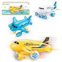 Kidsthrill Kids Airplane Toy with Bump & Go Technology, Flashing Lights, Music & Sounds - Toys for Boys & Girls 3-12