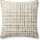 Loloi Chris Loves Julia Cricket Collection PCJ0013 Beige/Black 22'' x 22'' Cover Only Pillow