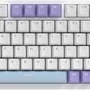 AJAZZ AK820 Pro 75% Gasket RGB Wireless Mechanical Keyboard with TFT Screen, Volume knob, Bluetooth/2.4G/Wired 3-Modes, Compact 82 Hot-Swap Keys, Tricolor PBT Keycap, 4000 mAh (Purple & Blue 3-Modes)