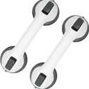 2-Pack Grab Bars for Bathtubs and Showers, 12 inch Shower Handle Suction Shower Bar, Safety Bars for Shower Chair, Bathroom Grab Bar for SeniorNo Drilling Removable (Green, 12 inch)