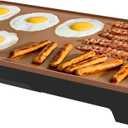 BELLA XL Electric Ceramic Titanium Griddle, Make 15 Eggs At Once, Healthy-Eco Non-stick Coating, Hassle-Free Clean Up, Large Submersible Cooking Surface, 12" x 22", Copper/Black