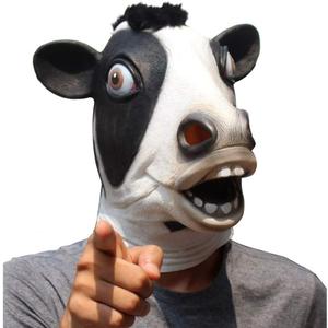 CreepyParty Cow Mask - Animal Halloween Costume for Parties, Cosplay, Photo Booth Props, and Pranks - Funny Gag Gift for Adults