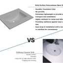 31" Bathroom Vanity Top with Integrated Sink – Solid Surface Polyurethane Resin, Matte Grey, One-Piece Countertop Basin, Single Faucet Hole, Built-in Overflow (31"W x 22"D)
