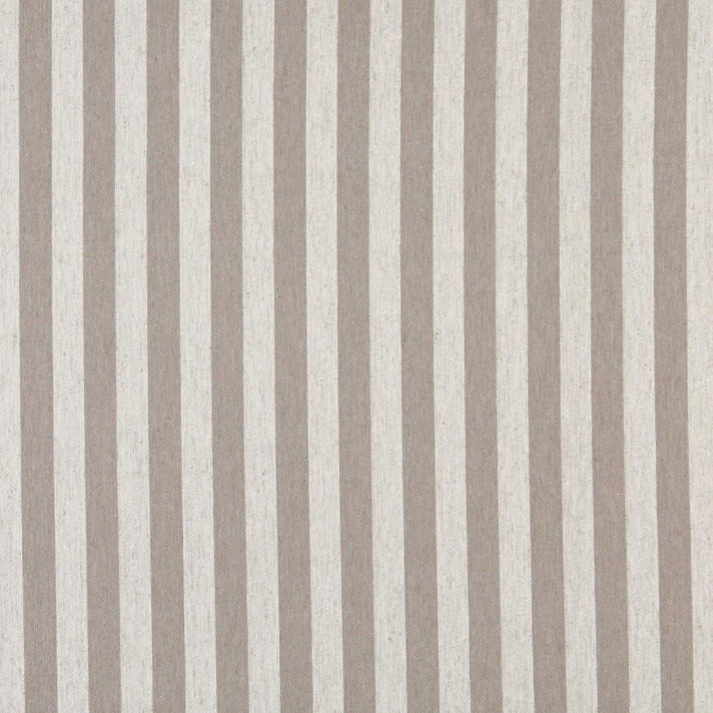 A0009F Grey and Off White Striped Designer Quality Upholstery Fabric by The Yard