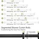 AmazerBath Spring Tension Shower Curtain Rod, 31-75 Inches Heavy Duty Tension Rod Rust Proof Bathroom Curtain Rod, Adjustable No Drill Easy Segmented Installation, Black