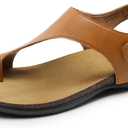 DREAM PAIRS Women's Comfortable Cork Footbed Arch Support Sandals Casual to Dressy Thong Walking Flat Sandals for Summer (9, Tan)