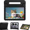 Kids Case for Samsung Galaxy Tab S10 FE 2025/S9 FE 10.9 inch/Tab S9 11 inch 2023,Shockproof Lightweight Convertible Stand Protective Case with S Pen Holder, Black